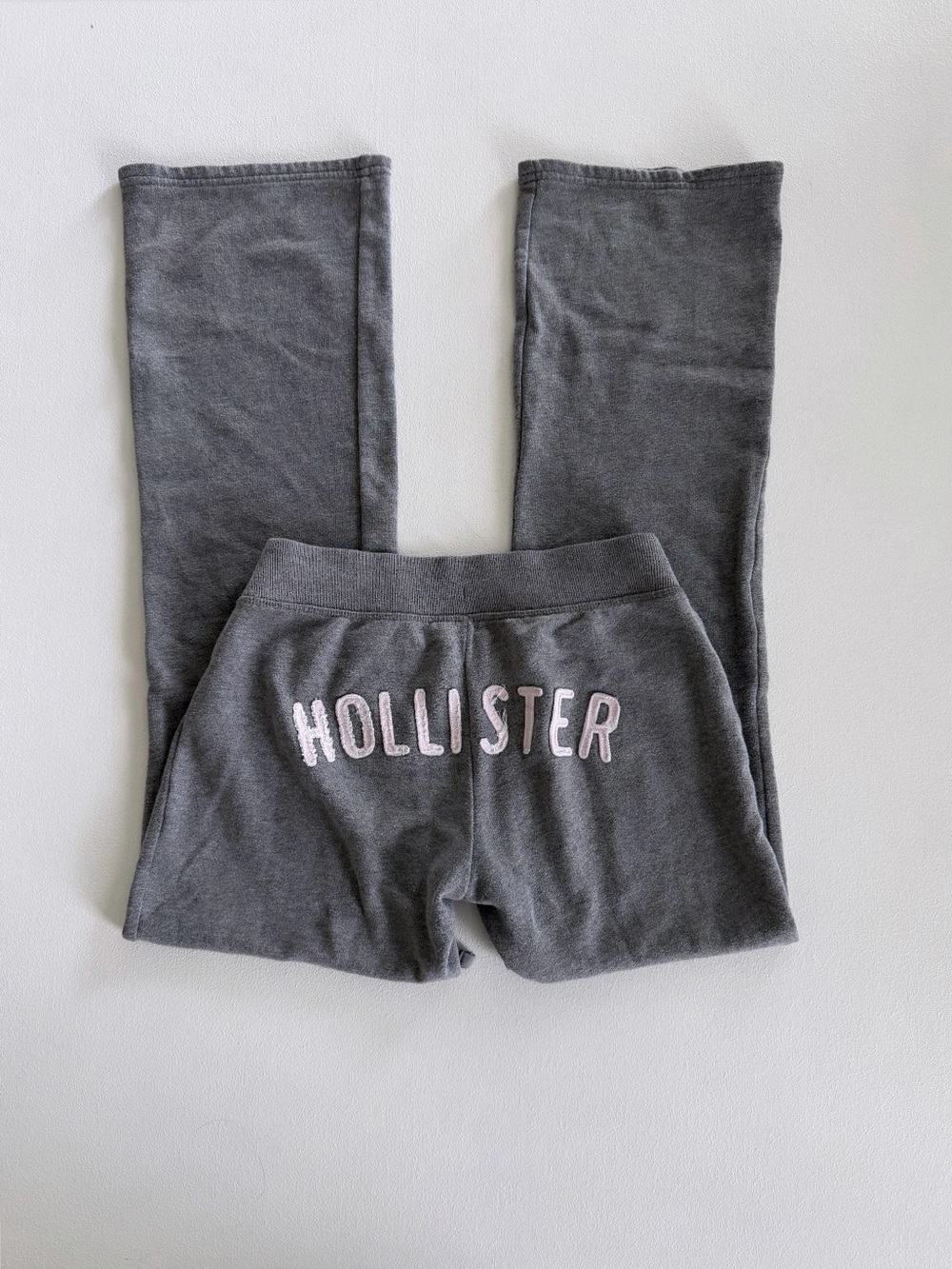 Hollister Gray Pants with Pink Logo, XS